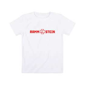 Детская футболка хлопок с принтом RAMMSTEIN (НА СПИНЕ) в Кировске, 100% хлопок | круглый вырез горловины, полуприлегающий силуэт, длина до линии бедер | music | rammstein | rock | группа | музыка | музыканты | рамштайн | рок