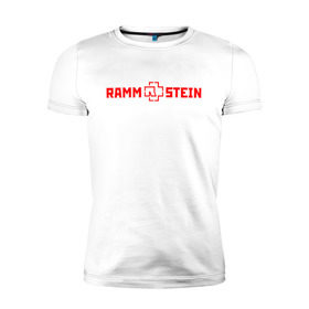 Мужская футболка премиум с принтом RAMMSTEIN (НА СПИНЕ) в Кировске, 92% хлопок, 8% лайкра | приталенный силуэт, круглый вырез ворота, длина до линии бедра, короткий рукав | music | rammstein | rock | группа | музыка | музыканты | рамштайн | рок