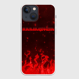 Чехол для iPhone 13 mini с принтом Rammstein в Кировске,  |  | fire | guitar | hard | heavymetal | metal | music | rammstein | rock | гитара | картинка | картинки | метал | мода | музыка | огонь | рамштайн | рок | тренд | тренды | треш | трэш | тяжелый | хард