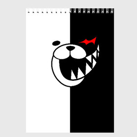 Скетчбук с принтом MONOKUMA в Кировске, 100% бумага
 | 48 листов, плотность листов — 100 г/м2, плотность картонной обложки — 250 г/м2. Листы скреплены сверху удобной пружинной спиралью | anime | bear | black  white | danganronpa | kurokuma | monodam | monokuma | monomi | monotaro | pink | rabbit | school | shirokuma | аниме | главарь | мoноми | монокума | черно белый | школа