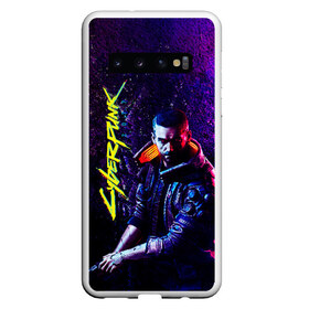 Чехол для Samsung Galaxy S10 с принтом Cyberpunk 2077 в Кировске, Силикон | Область печати: задняя сторона чехла, без боковых панелей | cyberpunk | future | implant | neon | noir | punk | retrowave | robots | techno | witcher | будущее | градиент | игры | киберпанк | мужские | неон | нуар | премьера | текстура | техно