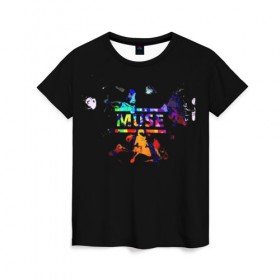 Женская футболка 3D с принтом Muse в Кировске, 100% полиэфир ( синтетическое хлопкоподобное полотно) | прямой крой, круглый вырез горловины, длина до линии бедер | muse | rock | группа | муза | музыка | музыкант | мьюз | певец | рок | рок группа | рок музыка | рок музыкант | рокер | яркая
