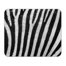 Коврик для мышки прямоугольный с принтом Zebra Skin в Кировске, натуральный каучук | размер 230 х 185 мм; запечатка лицевой стороны | Тематика изображения на принте: animal | black | black white | pattern. | skin | streaks | texture | white | zebra | белый | животное | животные | зебра | полосы | текстура | узор | чёрно белые | чёрный