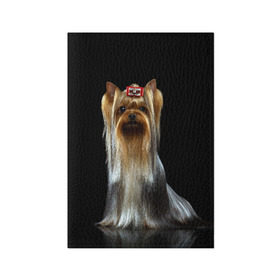Обложка для паспорта матовая кожа с принтом Йоркширский терьер в Кировске, натуральная матовая кожа | размер 19,3 х 13,7 см; прозрачные пластиковые крепления | Тематика изображения на принте: animal | barrette | breed | cute | dog | funny | muzzle | small | terrier | yorkshire | животное | забавный | заколка | йоркширский | маленький | милый | порода | смешной | собака | терьер