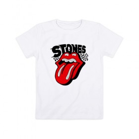 Детская футболка хлопок с принтом the rolling stones в Кировске, 100% хлопок | круглый вырез горловины, полуприлегающий силуэт, длина до линии бедер | roll stone | rolling stone скачать | rolling stones | rolling stones лучшее | the rolling stones | купить футболку rolling stones | рок | рок н ролл | футболка rolling stones