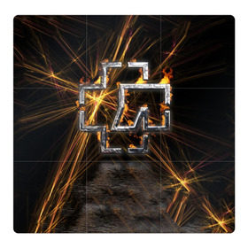 Магнитный плакат 3Х3 с принтом Rammstein в Кировске, Полимерный материал с магнитным слоем | 9 деталей размером 9*9 см | 3d | rammstein | германия | красный | логотип | рок | черный