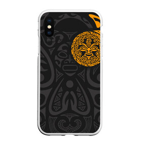 Чехол для iPhone XS Max матовый с принтом Polynesian tattoo в Кировске, Силикон | Область печати: задняя сторона чехла, без боковых панелей | Тематика изображения на принте: polynesian | tattoo | волна | геометрия | завитушка | маори | маска | орнамент. золото | полинезия | татуировка | татуха | трайбл | узор | черепаха | ящерица. солнце