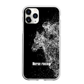 Чехол для iPhone 11 Pro Max матовый с принтом Horse racing в Кировске, Силикон |  | animal | black | horse | points | rider | riding | slogan | sport | text | white | белый | езда | животное | конь | лошадь | наездник | слоган | спорт | текст | точки | черный