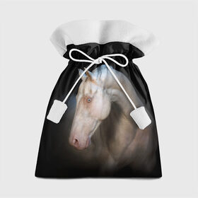 Подарочный 3D мешок с принтом Белая лошадь в Кировске, 100% полиэстер | Размер: 29*39 см | animal | black | breed | horse | muscle | muzzle | strength | unusual | white | белый | животное | конь | лошадь | мышцы | необычный | порода | сила | скакун