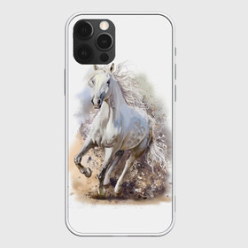 Чехол для iPhone 12 Pro Max с принтом Белая лошадь в Кировске, Силикон |  | animal | beautiful | drawing | horse | mane | muzzle | nature | white | wild | белый | грива | дикий | животное | конь | красивый | лошадь | природа | рисунок | скакун