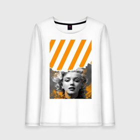 Женский лонгслив хлопок с принтом Мэрилин Монро fashion в Кировске, 100% хлопок |  | marilyn monroe | off white | off white купить | off white мужская | off white одежда | off white футболка | кофта off white | мэрилин монро | мэрилин монро фото | офф вайт | офф уайт