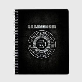 Тетрадь с принтом Rammstein в Кировске, 100% бумага | 48 листов, плотность листов — 60 г/м2, плотность картонной обложки — 250 г/м2. Листы скреплены сбоку удобной пружинной спиралью. Уголки страниц и обложки скругленные. Цвет линий — светло-серый
 | lindemann | rammstain | rammstein | rammstein 2019 | ramstein | группы | метал | музыка | рок | тилль линдеманн