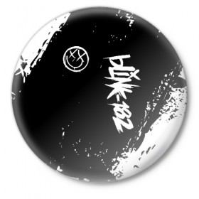 Значок с принтом BLINK-182 в Кировске,  металл | круглая форма, металлическая застежка в виде булавки | blink | music | rock | блинк | группа | музыка | музыканты | рок