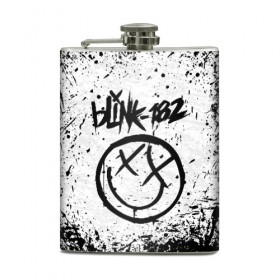 Фляга с принтом BLINK-182 в Кировске, металлический корпус | емкость 0,22 л, размер 125 х 94 мм. Виниловая наклейка запечатывается полностью | blink | music | rock | блинк | группа | музыка | музыканты | рок