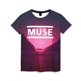 Женская футболка 3D с принтом MUSE в Кировске, 100% полиэфир ( синтетическое хлопкоподобное полотно) | прямой крой, круглый вырез горловины, длина до линии бедер | muse | music | rock | группа | музыка | музыканты | рок