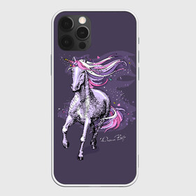 Чехол для iPhone 12 Pro Max с принтом Dream Big в Кировске, Силикон |  | animal | drawing | dream | fairytale | horn | magic | mane | purple | slogan | text | unicorn | волшебство | грива | единорог | животное | магия | мечта | рисунок | рог | сказочный | слоган | текст | фиолетовый