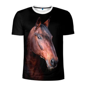 Мужская футболка 3D спортивная с принтом Гнедая лошадь в Кировске, 100% полиэстер с улучшенными характеристиками | приталенный силуэт, круглая горловина, широкие плечи, сужается к линии бедра | Тематика изображения на принте: animal | beautiful | black | brown | chocolate | eyes | gloss | horse | look | muzzle | portrait | взгляд | глаза | животное | конь | коричневый | красивый | лоск | лошадь | портрет | скакун | черный | шоколадный