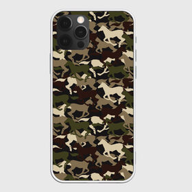 Чехол для iPhone 12 Pro Max с принтом Камуфляж в Кировске, Силикон |  | animal | camouflage | cool | herd | horse | khaki | military | военный | животное | камуфляж | конь | лошадь | прикольный | скакун | табун | хаки