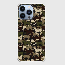 Чехол для iPhone 13 Pro с принтом Камуфляж в Кировске,  |  | animal | camouflage | cool | herd | horse | khaki | military | военный | животное | камуфляж | конь | лошадь | прикольный | скакун | табун | хаки