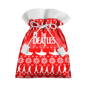 Подарочный 3D мешок с принтом The Beatles (6) в Кировске, 100% полиэстер | Размер: 29*39 см | Тематика изображения на принте: beatles | merry christmas | music | rock | the beatles | yellow submarine | битлз | джон леннон | легенда | музыка | новогодний свитшот | новый год | пит бест | рок