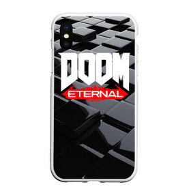 Чехол для iPhone XS Max матовый с принтом Doom Blocks в Кировске, Силикон | Область печати: задняя сторона чехла, без боковых панелей | cacodemon | doom | eternal | вечность | вечный | дум | итёрнал | какодемон | этернал