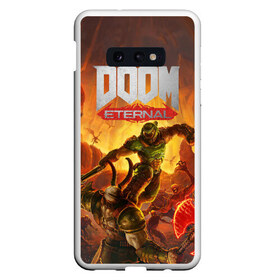 Чехол для Samsung S10E с принтом Doom в Кировске, Силикон | Область печати: задняя сторона чехла, без боковых панелей | cacodemon | doom | eternal | вечность | вечный | дум | итёрнал | какодемон | этернал