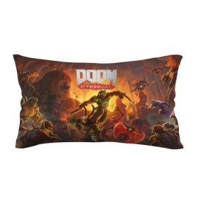 Подушка 3D антистресс с принтом Doom в Кировске, наволочка — 100% полиэстер, наполнитель — вспененный полистирол | состоит из подушки и наволочки на молнии | Тематика изображения на принте: cacodemon | doom | eternal | вечность | вечный | дум | итёрнал | какодемон | этернал