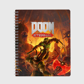 Тетрадь с принтом Doom в Кировске, 100% бумага | 48 листов, плотность листов — 60 г/м2, плотность картонной обложки — 250 г/м2. Листы скреплены сбоку удобной пружинной спиралью. Уголки страниц и обложки скругленные. Цвет линий — светло-серый
 | cacodemon | doom | eternal | вечность | вечный | дум | итёрнал | какодемон | этернал