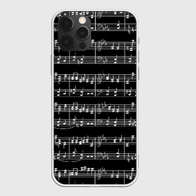 Чехол для iPhone 12 Pro Max с принтом Ноты в Кировске, Силикон |  | black | melody | music | music lover | musician | notes | white | белый | классический | мелодия | меломан | музыка | музыкант | ноты | черный