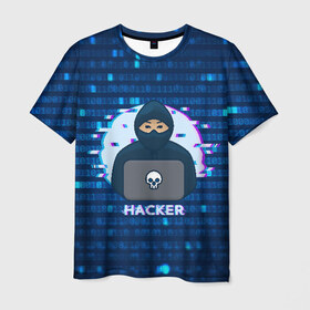 Мужская футболка 3D с принтом Хакер в Кировске, 100% полиэфир | прямой крой, круглый вырез горловины, длина до линии бедер | hacker | hacknet | взлом | виртуальность | кибер | киберпанк | программист | хакер