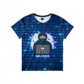 Детская футболка 3D с принтом Хакер в Кировске, 100% гипоаллергенный полиэфир | прямой крой, круглый вырез горловины, длина до линии бедер, чуть спущенное плечо, ткань немного тянется | hacker | hacknet | взлом | виртуальность | кибер | киберпанк | программист | хакер