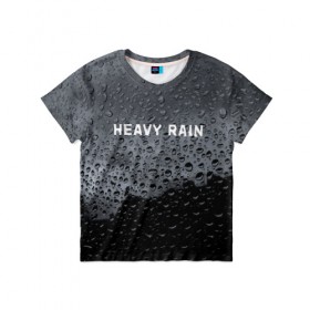 Детская футболка 3D с принтом Heavy Rain в Кировске, 100% гипоаллергенный полиэфир | прямой крой, круглый вырез горловины, длина до линии бедер, чуть спущенное плечо, ткань немного тянется | дождь | жертва | капает | капли | ливень | мастер | оригами | складывать