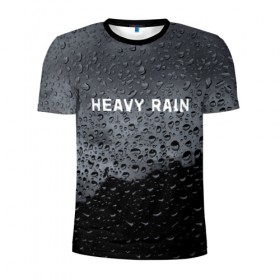 Мужская футболка 3D спортивная с принтом Heavy Rain в Кировске, 100% полиэстер с улучшенными характеристиками | приталенный силуэт, круглая горловина, широкие плечи, сужается к линии бедра | дождь | жертва | капает | капли | ливень | мастер | оригами | складывать