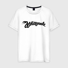 Мужская футболка хлопок с принтом WHITESNAKE в Кировске, 100% хлопок | прямой крой, круглый вырез горловины, длина до линии бедер, слегка спущенное плечо. | 