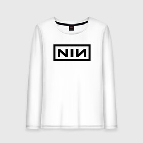 Женский лонгслив хлопок с принтом NIN в Кировске, 100% хлопок |  | music | nin | nine inch nails | rock | группа | музыка | музыканты | нин | рок