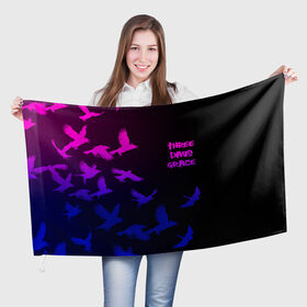 Флаг 3D с принтом Three Days Grace (1) в Кировске, 100% полиэстер | плотность ткани — 95 г/м2, размер — 67 х 109 см. Принт наносится с одной стороны | days | days grace | music | rock | three days grace | музыка | рок