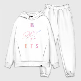 Мужской костюм хлопок OVERSIZE с принтом JIN BTS АВТОГРАФ в Кировске,  |  | bts | bts boy | bts love | jin | k pop | love yourself | айдол | битиэс | бтс | ким тэ хен | фанфик бтс | чин. | чон чонгук