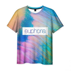 Мужская футболка 3D с принтом сериал Euphoria в Кировске, 100% полиэфир | прямой крой, круглый вырез горловины, длина до линии бедер | zendaya | зендея | ру беннетт | сериал euphoria | эйфория
