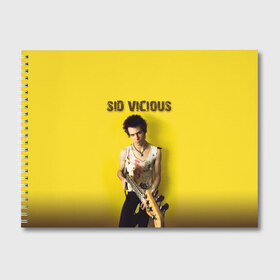 Альбом для рисования с принтом Sid Vicious в Кировске, 100% бумага
 | матовая бумага, плотность 200 мг. | Тематика изображения на принте: england | music | my way | no future | sid and nancy | sid vicious | trash | музыка | панк | рок | сид вишес | сид и ненси