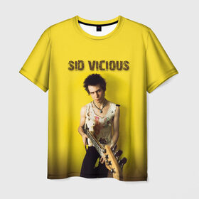 Мужская футболка 3D с принтом Sid Vicious в Кировске, 100% полиэфир | прямой крой, круглый вырез горловины, длина до линии бедер | england | music | my way | no future | sid and nancy | sid vicious | trash | музыка | панк | рок | сид вишес | сид и ненси