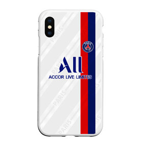 Чехол для iPhone XS Max матовый с принтом PSG away 19-20 в Кировске, Силикон | Область печати: задняя сторона чехла, без боковых панелей | Тематика изображения на принте: champions league | neymar | лига чемпионов | неймар | франция | чемпионы