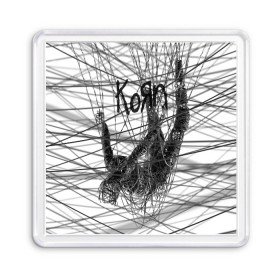 Магнит 55*55 с принтом Korn: The Nothing в Кировске, Пластик | Размер: 65*65 мм; Размер печати: 55*55 мм | alternative | heavy | korn | koяn | metal | rapcore | rock | the nothing | youll never find me | джонатан дэвис | корн | корни | коян | ню метал | нюметал | рок