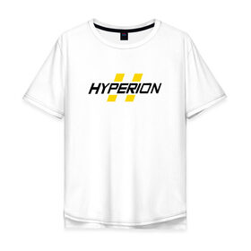 Мужская футболка хлопок Oversize с принтом HYPERION в Кировске, 100% хлопок | свободный крой, круглый ворот, “спинка” длиннее передней части | borderlands | borderlands 3 | hyperion | бордерлендс | гиперион