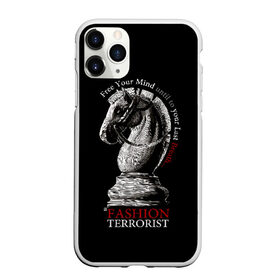 Чехол для iPhone 11 Pro матовый с принтом A Fashion Terrorist в Кировске, Силикон |  | black | chess | cool | figure | horse | red | slogan | style | white | белый | конь | красный | лошадь | прикольный | слоган | стиль | фигура | черный | шахматы