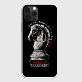 Чехол для iPhone 12 Pro Max с принтом A Fashion Terrorist в Кировске, Силикон |  | black | chess | cool | figure | horse | red | slogan | style | white | белый | конь | красный | лошадь | прикольный | слоган | стиль | фигура | черный | шахматы