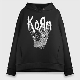 Женское худи Oversize хлопок с принтом Korn The Nothing в Кировске, френч-терри — 70% хлопок, 30% полиэстер. Мягкий теплый начес внутри —100% хлопок | боковые карманы, эластичные манжеты и нижняя кромка, капюшон на магнитной кнопке | alternative | heavy | korn | koяn | metal | rapcore | rock | the nothing | youll never find me | джонатан дэвис | корн | корни | коян | ню метал | нюметал | рок