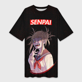 Платье-футболка 3D с принтом Senpai (My Hero Academia) в Кировске,  |  | academia | ahegao | anime | deku | hero | my hero academia | sempai | senpai | академия | аниме | ахегао | деку | моя геройская академия | семпай | сенпай