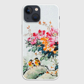 Чехол для iPhone 13 mini с принтом Японские цветы в Кировске,  |  | japan | japanese | искусство | картина | цветы | япония | японская гравюра | японская картина