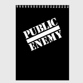 Скетчбук с принтом Public Enemy в Кировске, 100% бумага
 | 48 листов, плотность листов — 100 г/м2, плотность картонной обложки — 250 г/м2. Листы скреплены сверху удобной пружинной спиралью | Тематика изображения на принте: public enemy | rap | реп | рэп