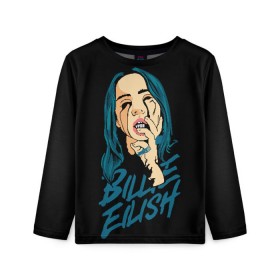 Детский лонгслив 3D с принтом billie eilish в Кировске, 100% полиэстер | длинные рукава, круглый вырез горловины, полуприлегающий силуэт
 | billie eilish | билли айлиш | билли элиш